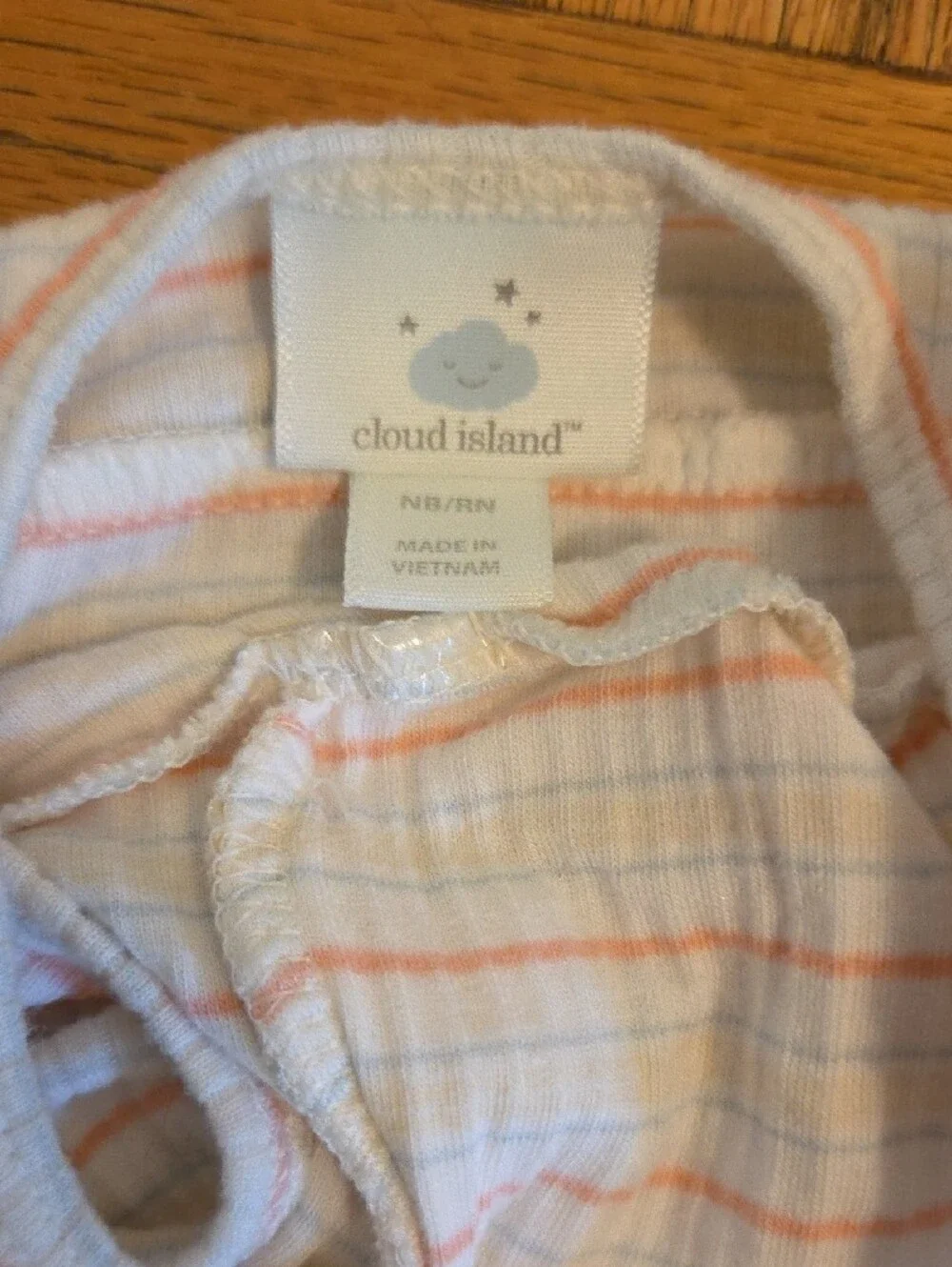 cloud island White Baby Romper with Pink & Light Blue Stripes